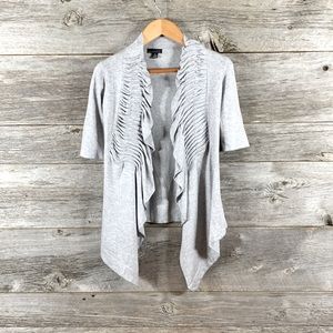 LINE Heathered grey waterfall 3/4 sleeve cardigan